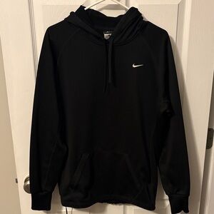 Nike Men's Black Hoodie with White Logo